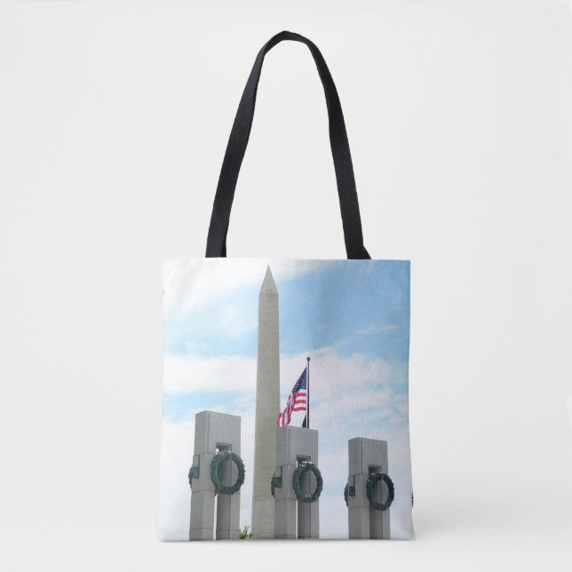 Bolsa Tote Memorial do Washington Monument e da WWII em DC (Frente)
