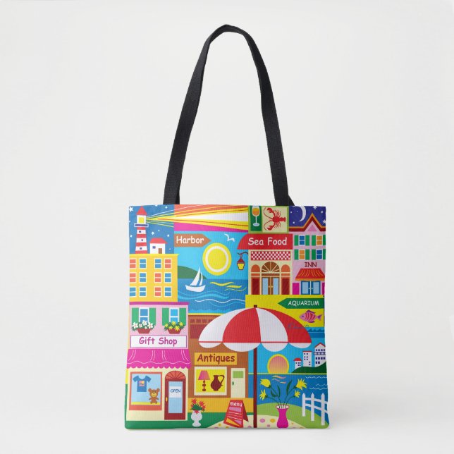 Bolsa Tote Memórias à Beira-Mar (Frente)