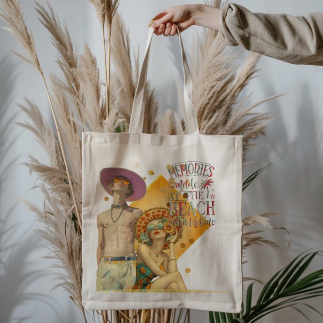Bolsa Tote Memórias de Verão na Sacola dos Totes na Praia (Criador carregado)