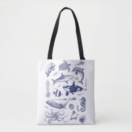 Bolsa Tote Menagerie azul profunda