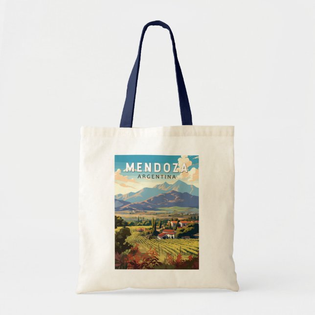Bolsa Tote Mendoza Argentina Viagem Art Vintage (Frente)