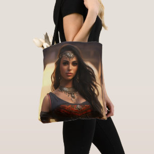 Bolsa Tote Menina Árabe Beleza Oriental