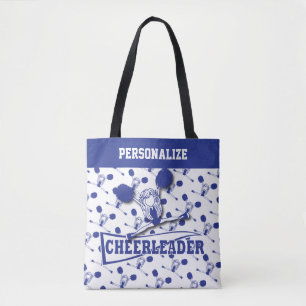 Bolsa Tote Menina azul escuro do cheerleader