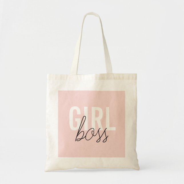 Bolsa Tote Menina blush de tipografia chefe (Frente)