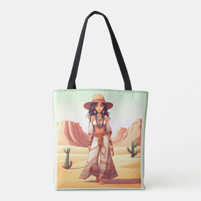 Bolsa Tote Menina boêmica (Verso)