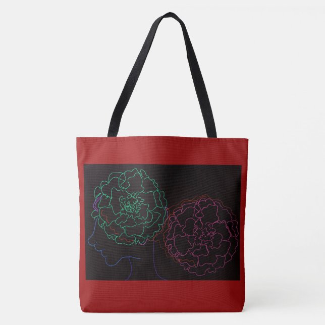 Bolsa Tote Menina com Marigold Afro Puffs (Frente)