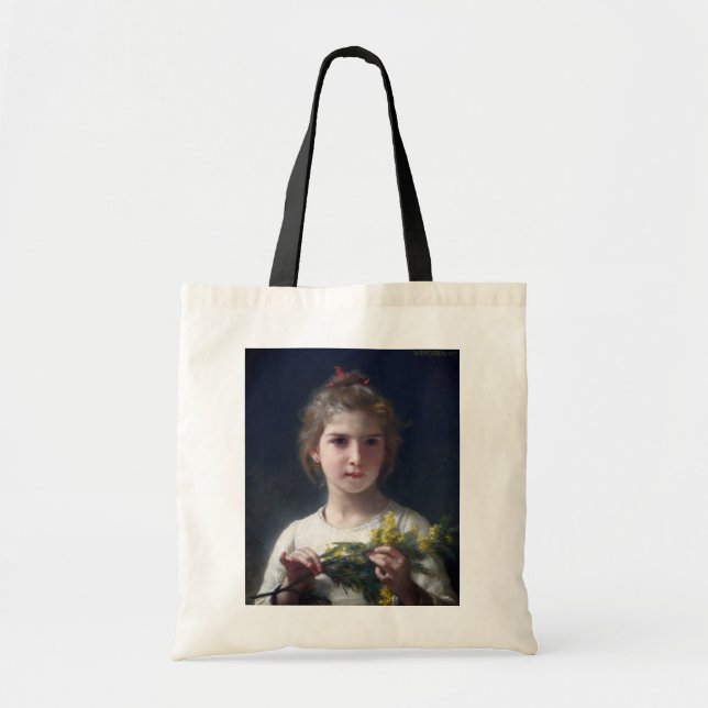 Bolsa Tote Menina com Mimosa, Bouguereau (Frente)