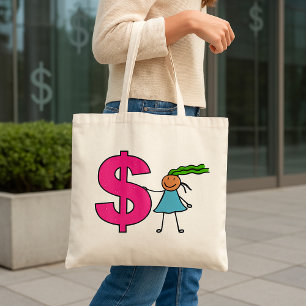 Bolsa Tote Menina com Sinal De Dólar