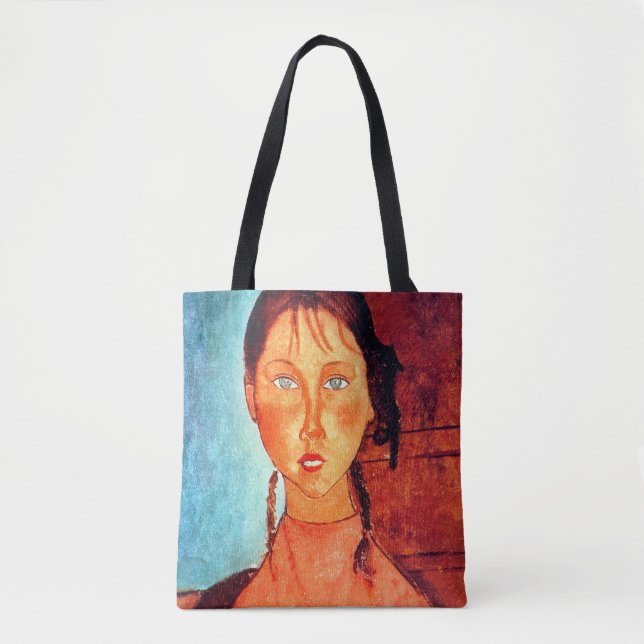 Bolsa Tote Menina com Tranças, Modigliani (Frente)