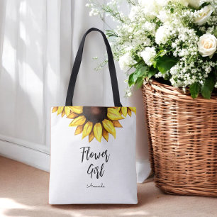 Bolsa Tote Menina das Flores de Girassol Casamento