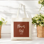 Bolsa Tote Menina das Flores Saco de Mão em Terracota Marrom<br><div class="desc">Menina das Flores Saco de Mão em Terracota Marrom ou Casamento,  Grupo da Noiva,  Chá de Noiva,  Festa de Despedida de Solteira. Confira mais produtos com este design na coleção abaixo.</div>