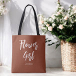 Bolsa Tote Menina das Flores Terracota Marrom Casamento<br><div class="desc">Menina das Flores Terracota Marrom Bolsa ou Casamento, Festa de Noivado, Chá de Noiva, Festa de Despedida de Solteira. Confira mais produtos com este design na coleção abaixo.</div>