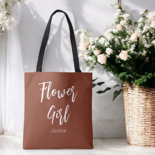 Bolsa Tote Menina das Flores Terracota Marrom Casamento