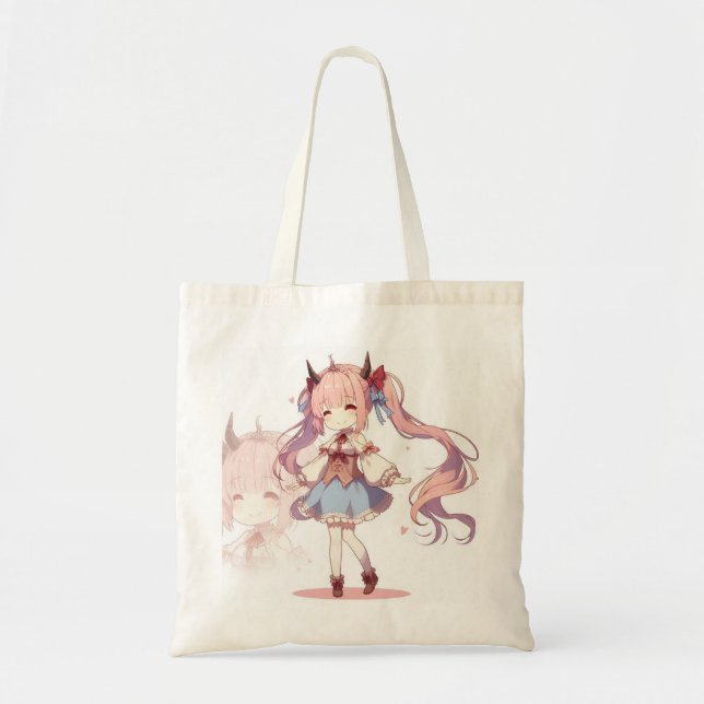 Bolsa Tote Menina de animação bonita (Frente)