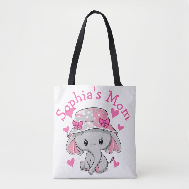 Bolsa Tote Menina de Elefante Bonita (Frente)
