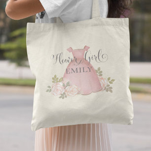 Bolsa Tote Menina de Flor Elegante Rosa Floreada Moderna Blus