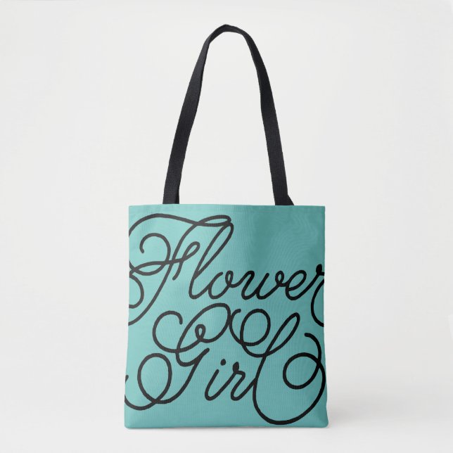 Bolsa Tote Menina de Flor Personalizada (Frente)