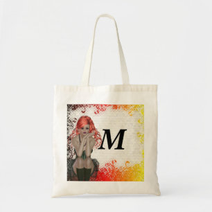 Bolsa Tote Menina dirigida vermelha do gótico