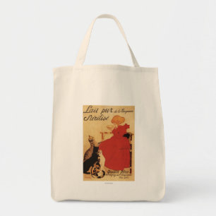 Bolsa Tote Menina do leite de Vingeanne com gatos