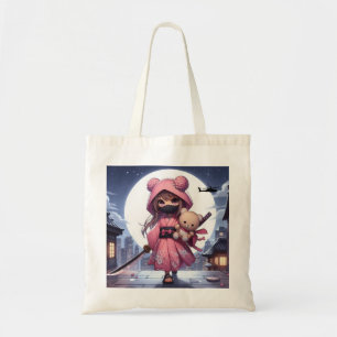 Bolsa Tote Menina e ursinho da guerreira ninja