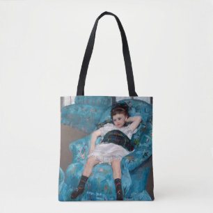 Bolsa Tote Menina em uma cadeira azul, Cassatt