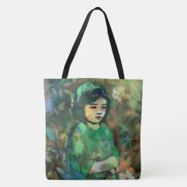 Bolsa Tote Menina em vestida verde