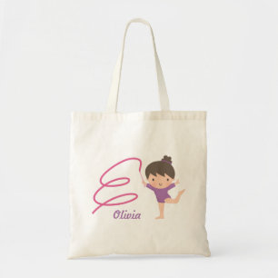 Bolsa Tote Menina Ginasta Fofa e Ginástica de Fita
