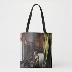 Bolsa Tote Menina lendo uma carta em uma janela aberta, Verme