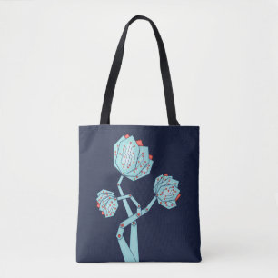 Bolsa Tote Menina mecânica do geek das flores do conselho de