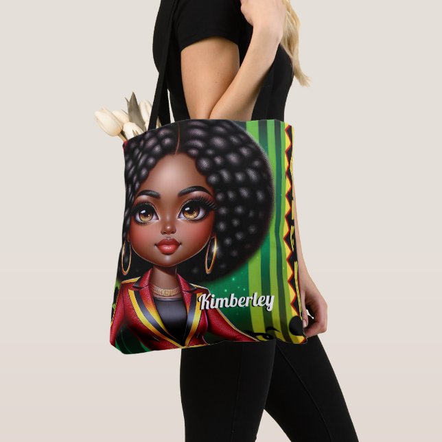 Bolsa Tote Menina negra americana africana (Close Up)