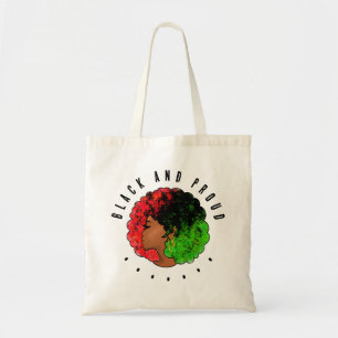 Bolsa Tote Menina negra pan-africana mulher orgulho verde ver