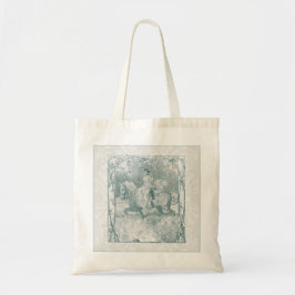 Bolsa Tote Menina Romântica de Cavalgada Grandmillennial Turq