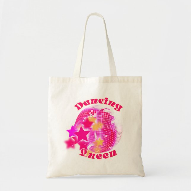 Bolsa Tote Menina Rosa Bonita, Rainha Dançante da Bola de Dis (Frente)