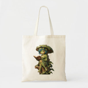Bolsa Tote Menina Sapo Fofa Lendo Livro Sob Folha