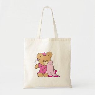 Bolsa Tote menina sonolenta noite noite urso de pelúcia desig