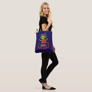 Bolsa Tote Menina Zumbi Fofa Comemorando Diwali