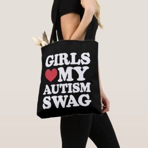 Bolsa Tote Meninas Adoram Meu Autismo Engagam Engraçada Consc