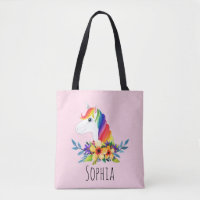 Meninas Cute Magical Rainbow Unicorn e Kids Name