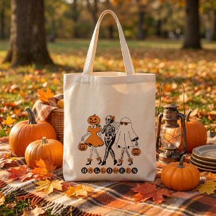 Bolsa Tote Meninas de Halloween Fofas Esqueleto Fantasma Abób