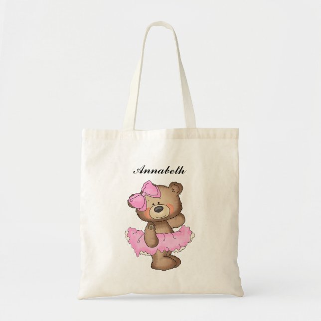 Bolsa Tote Meninas lunáticas do urso da bailarina (Frente)