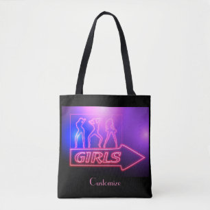 Bolsa Tote Meninas Neon Rosa Assinam Thunder_Cove