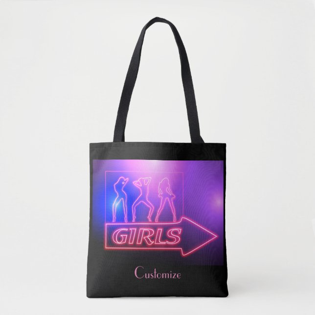 Bolsa Tote Meninas Neon Rosa Assinam Thunder_Cove (Frente)