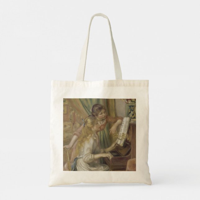 Bolsa Tote Meninas no Piano por Renoir (Verso)