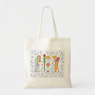 Bolsa Tote Meninas Que Coloquem Suprimentos Escolares Tote Ba