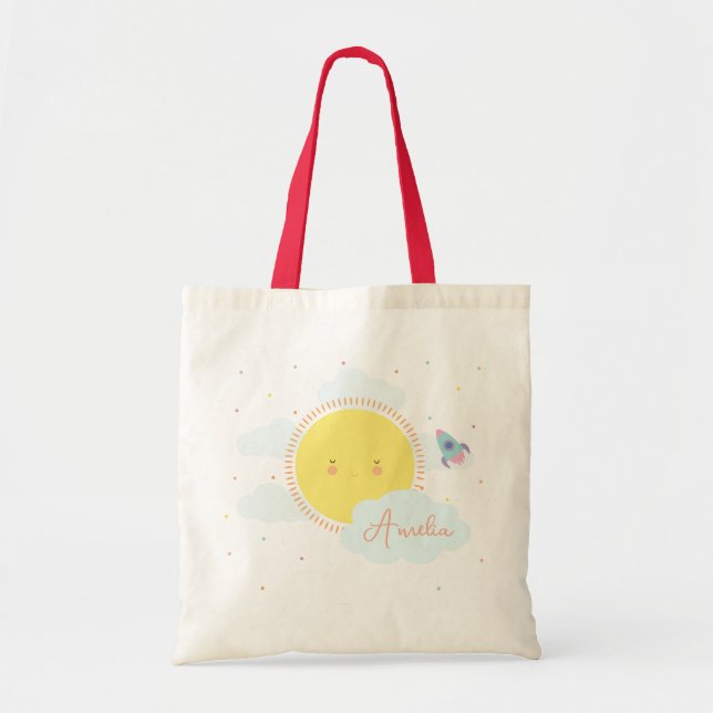 Bolsa Tote Meninas Trendy Whimsical Sunshine Personalizadas C (Frente)