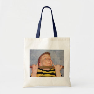 Bolsa Tote Menino Antigo Fazendo Flexões de Braço, Aptidão Fí