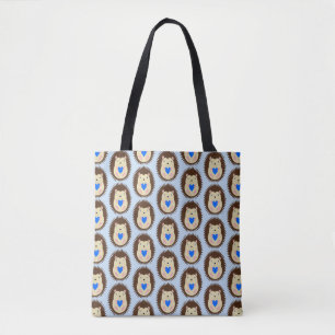 Bolsa Tote Menino Azul Coração Ourico-Patrão