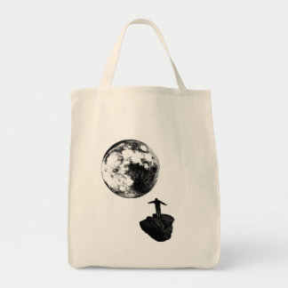 Bolsa Tote Menino e a lua - preto