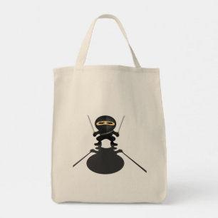 Bolsa Tote Menino Ninja Fofo Anime Guerreiro Katana Dupla Tod