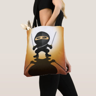 Bolsa Tote Menino Ninja Fofo Com Guerreiro Anime De Katanas G